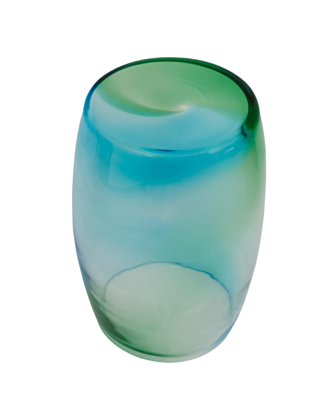 Hand-blown Murano glass table in aquamarine and green — Tavolino Laguna 50.